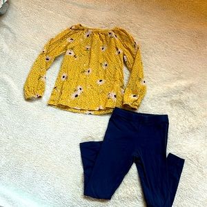 Floral shirt and navy blue pant set